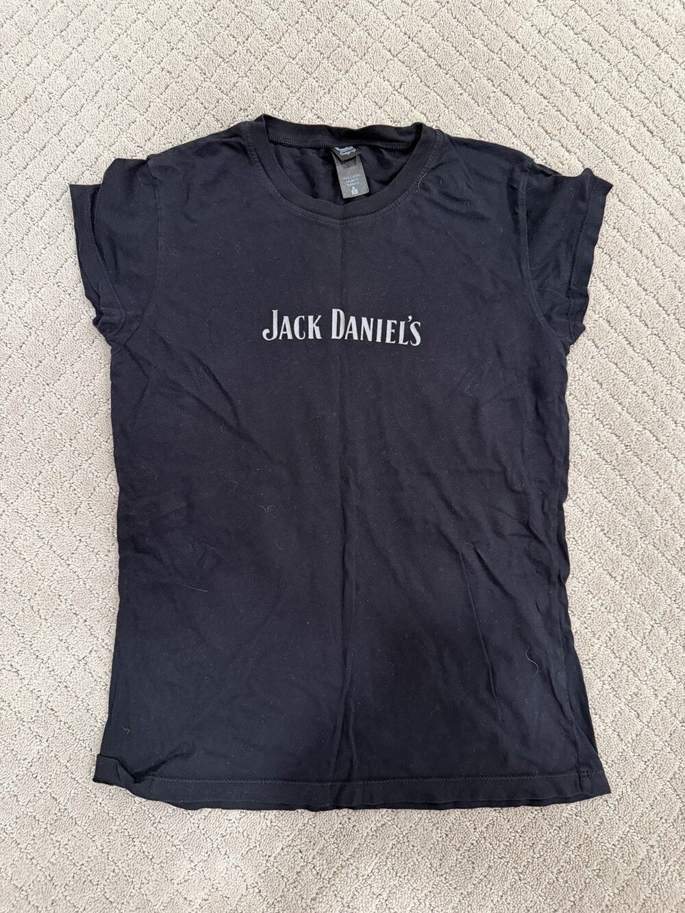 Jack Daniel’s Women’s Small Black Graphic T-Shirt 100% Cotton Short Sleeve Tee